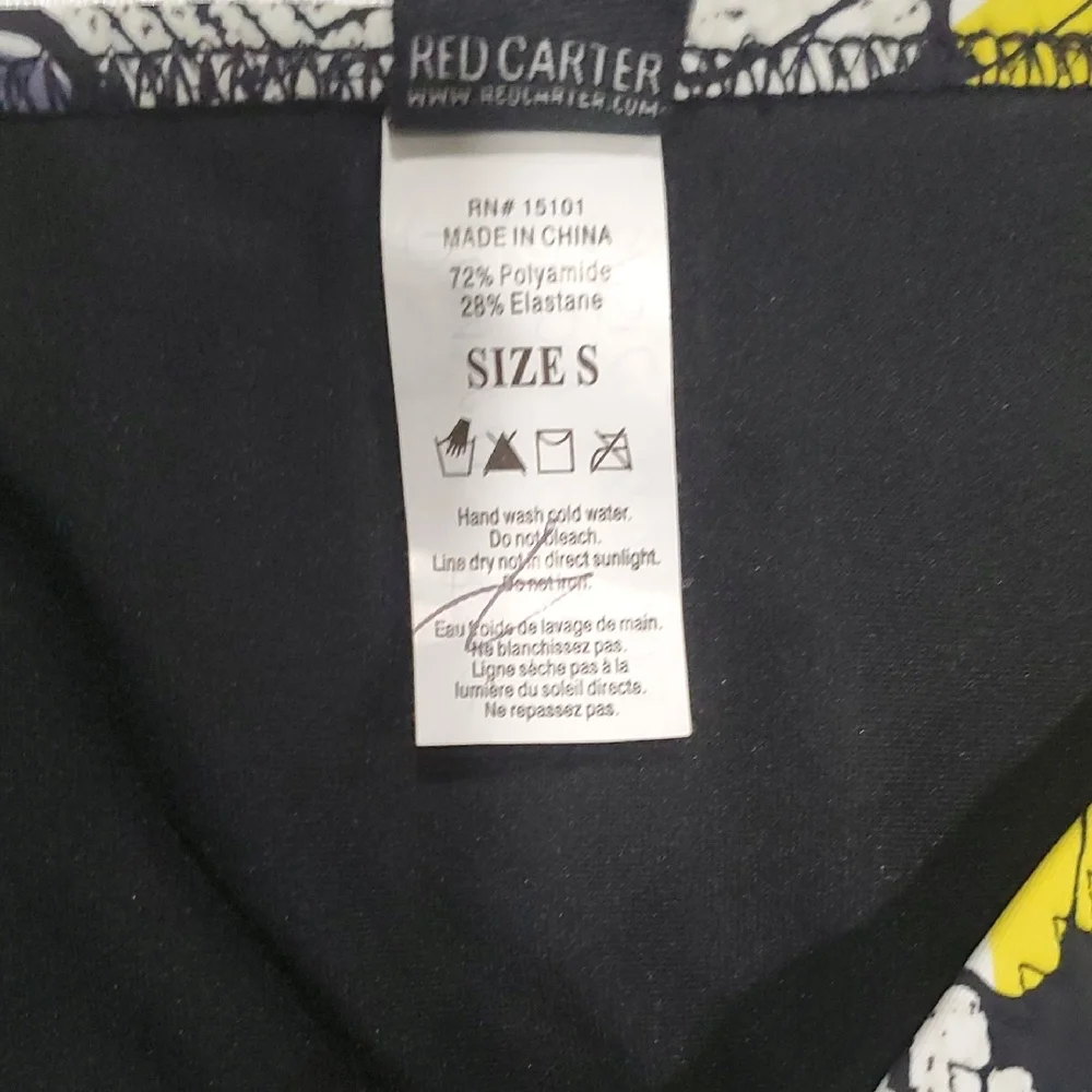 Red Carter Yellow and Black Strapless Bikini with Geometric Pattern - Picture 12 of 12